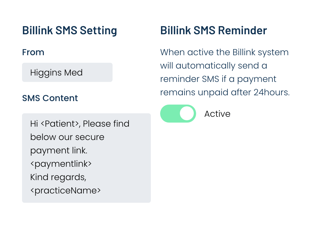 mockup SMS Reminders