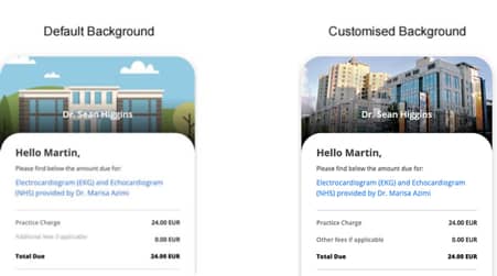 Compares the default background with a custom one